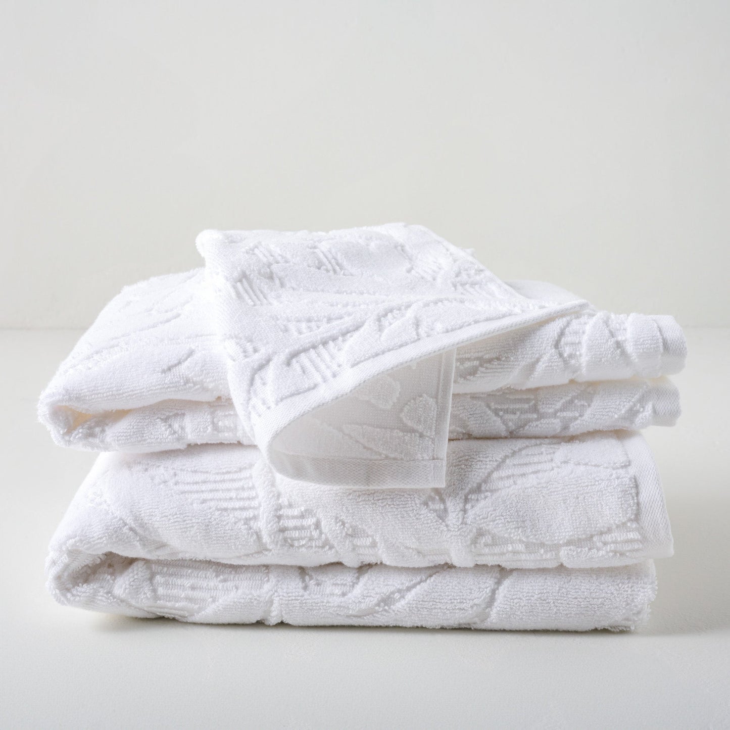 White Esme Floral Towel