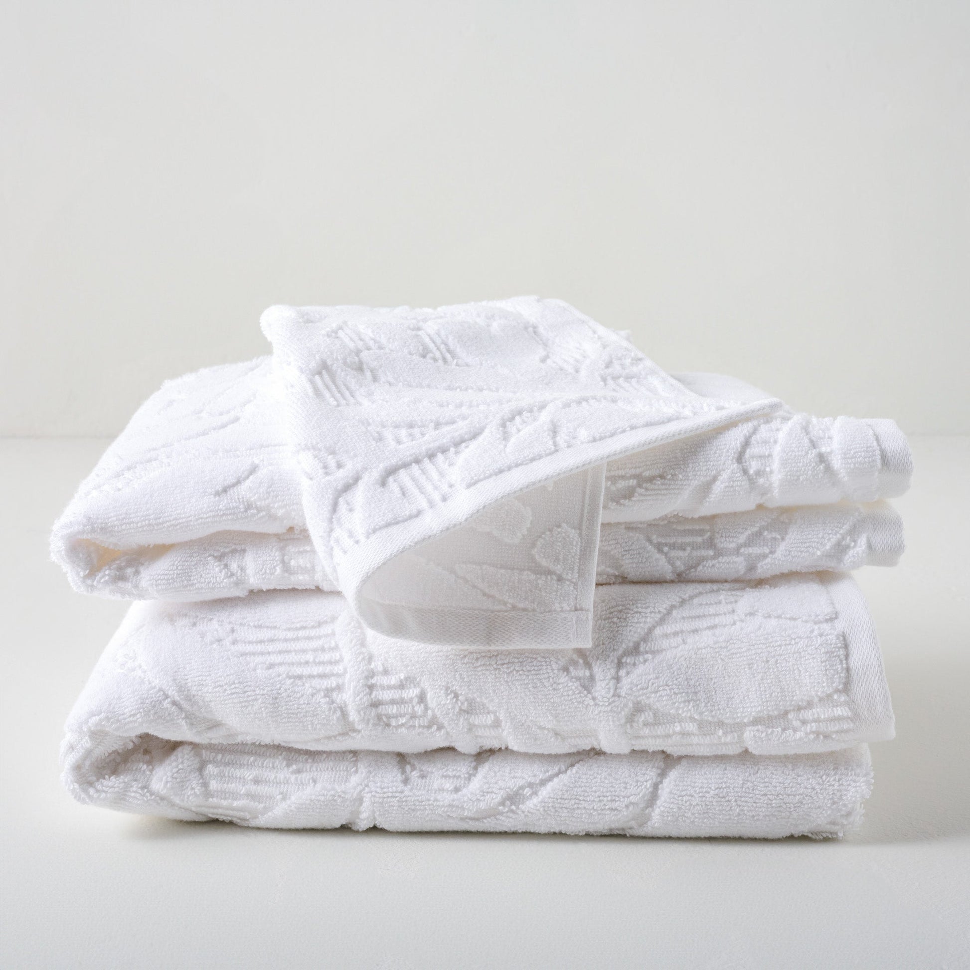White Esme Floral Towel