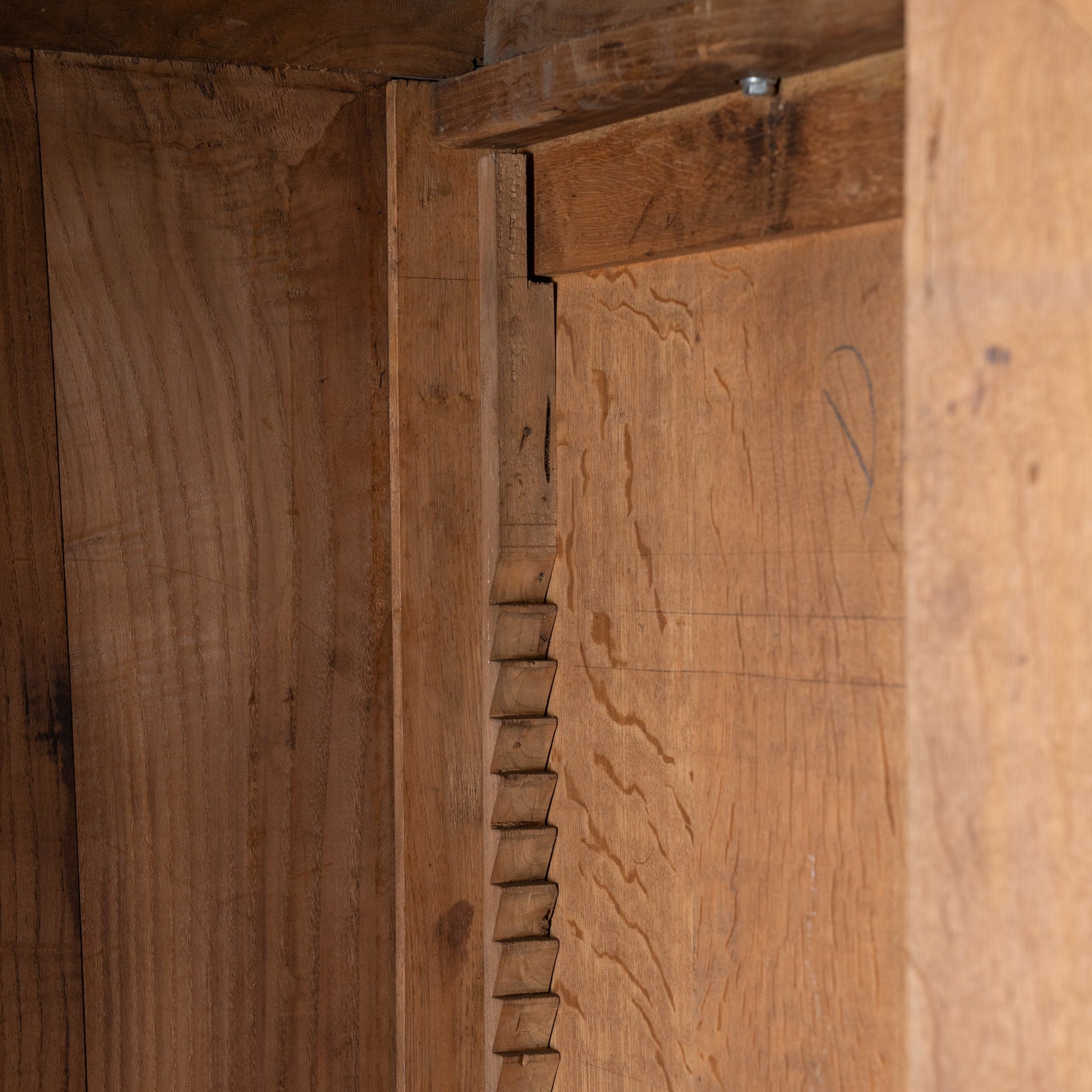 Antique Solid Wood Armoire from the Netherlands