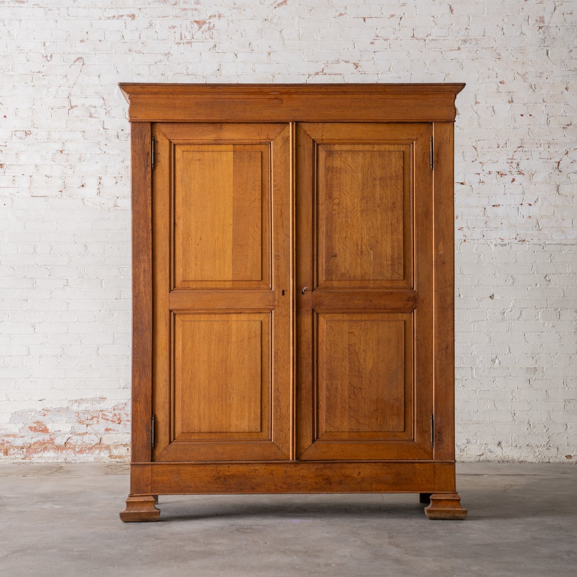 Antique Solid Wood Armoire from the Netherlands