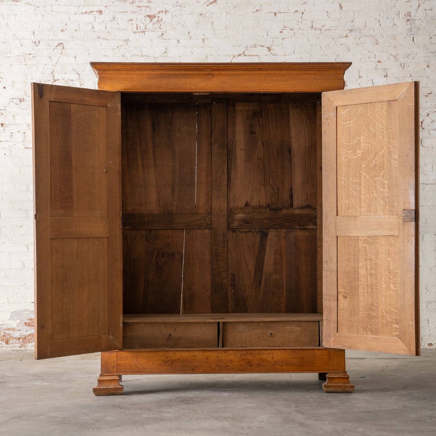 Antique Solid Wood Armoire from the Netherlands