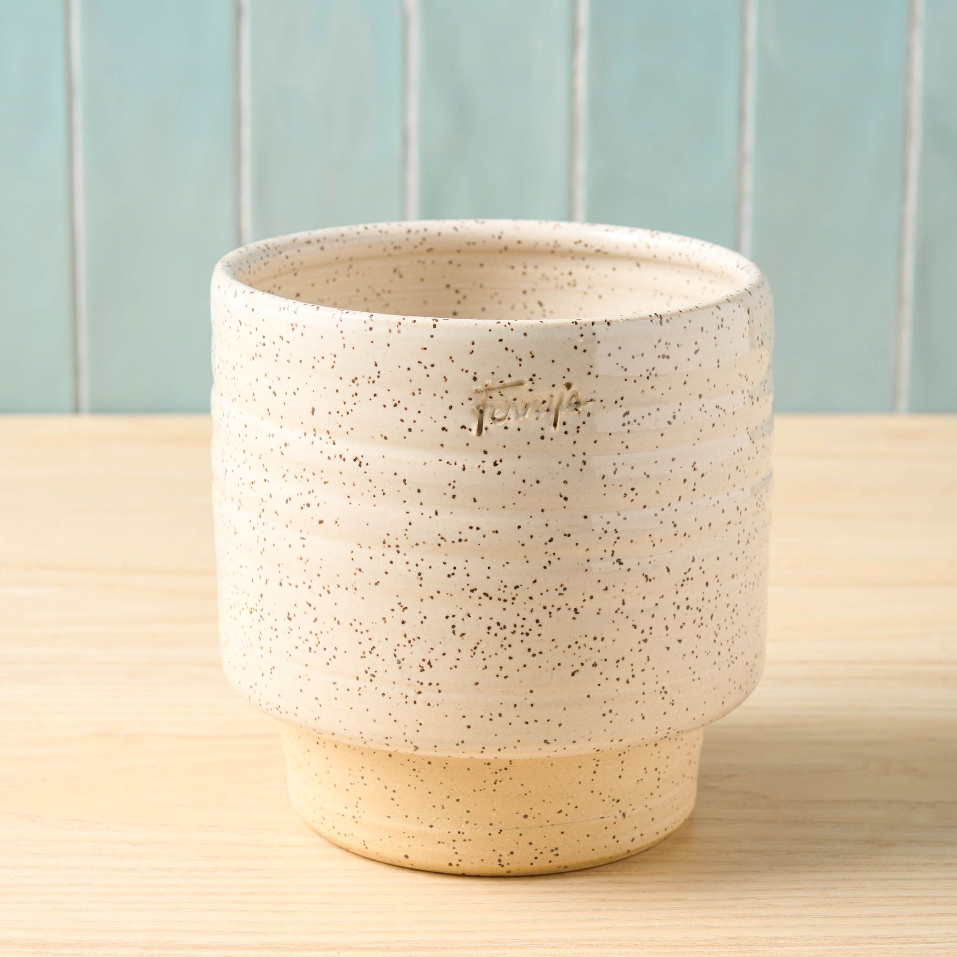 Black Oak Ferny's Medium White Speckle Planter