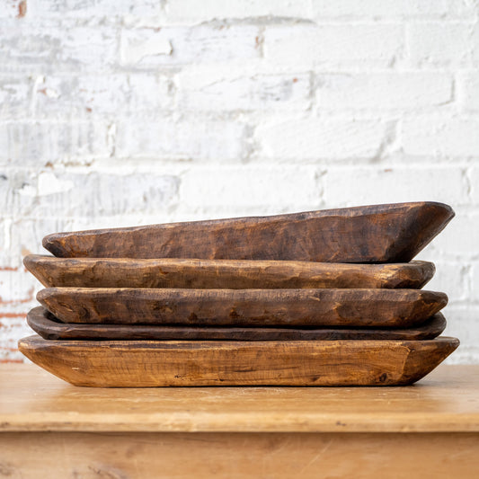 19" Found Wooden Dough Bowl