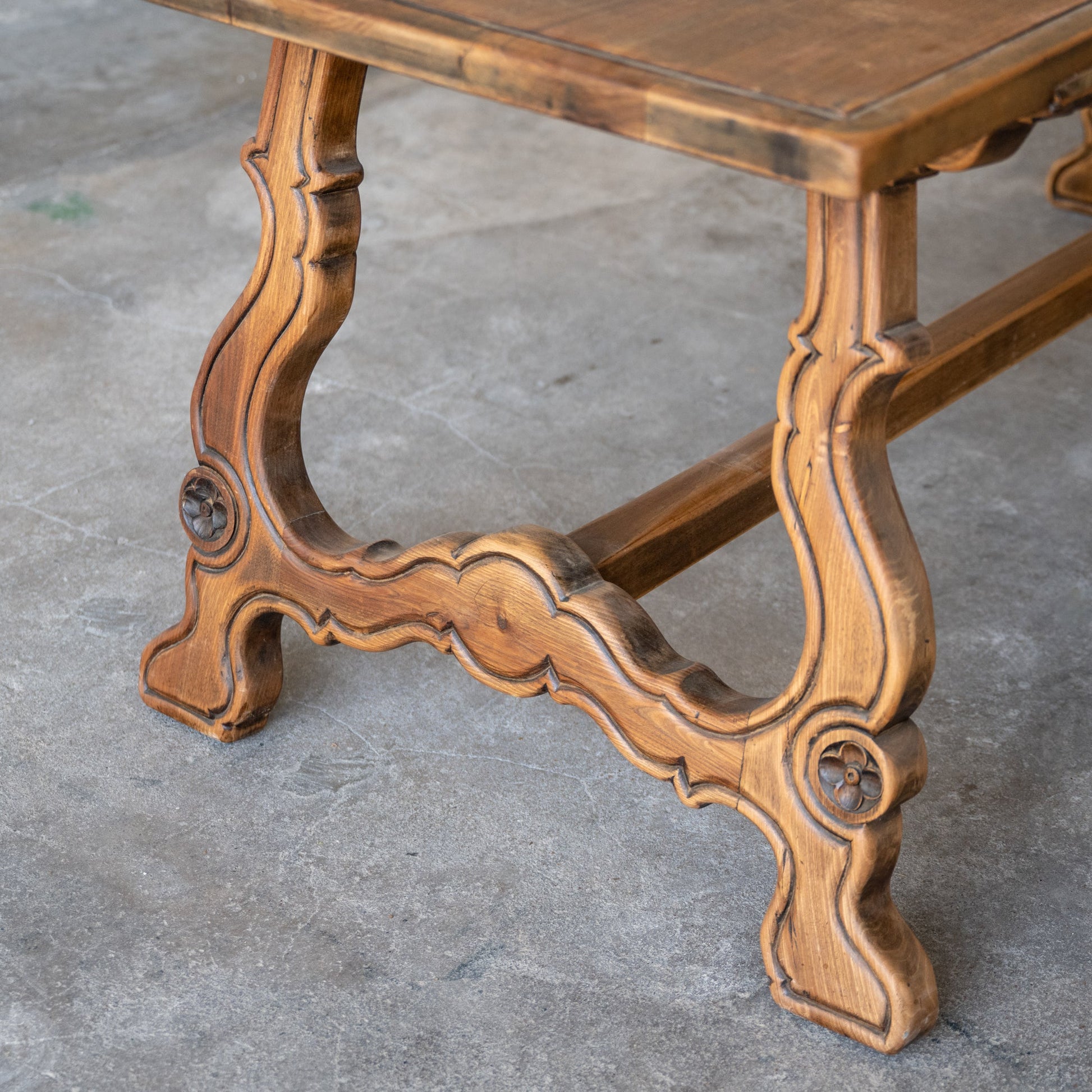Antique Solid Oak Spanish Colonial Table