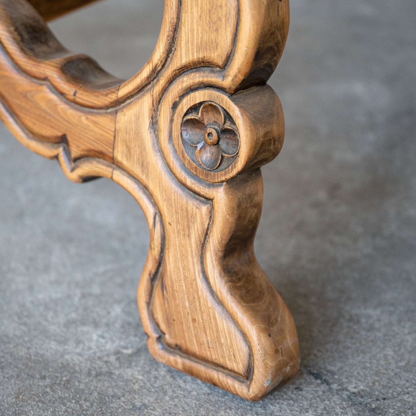 Antique Solid Oak Spanish Colonial Table