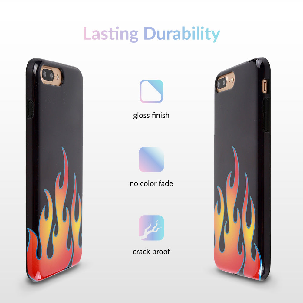 Blue Chrome Flames iPhone Case