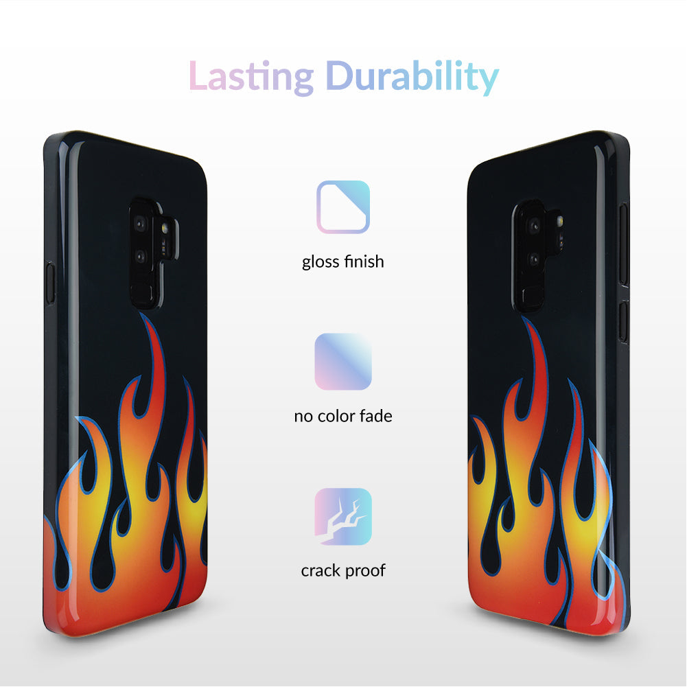 Blue Chrome Flames Samsung Galaxy Case