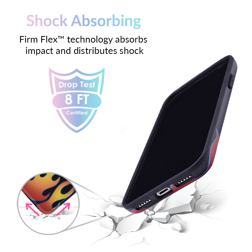 Blue Chrome Flames iPhone Case