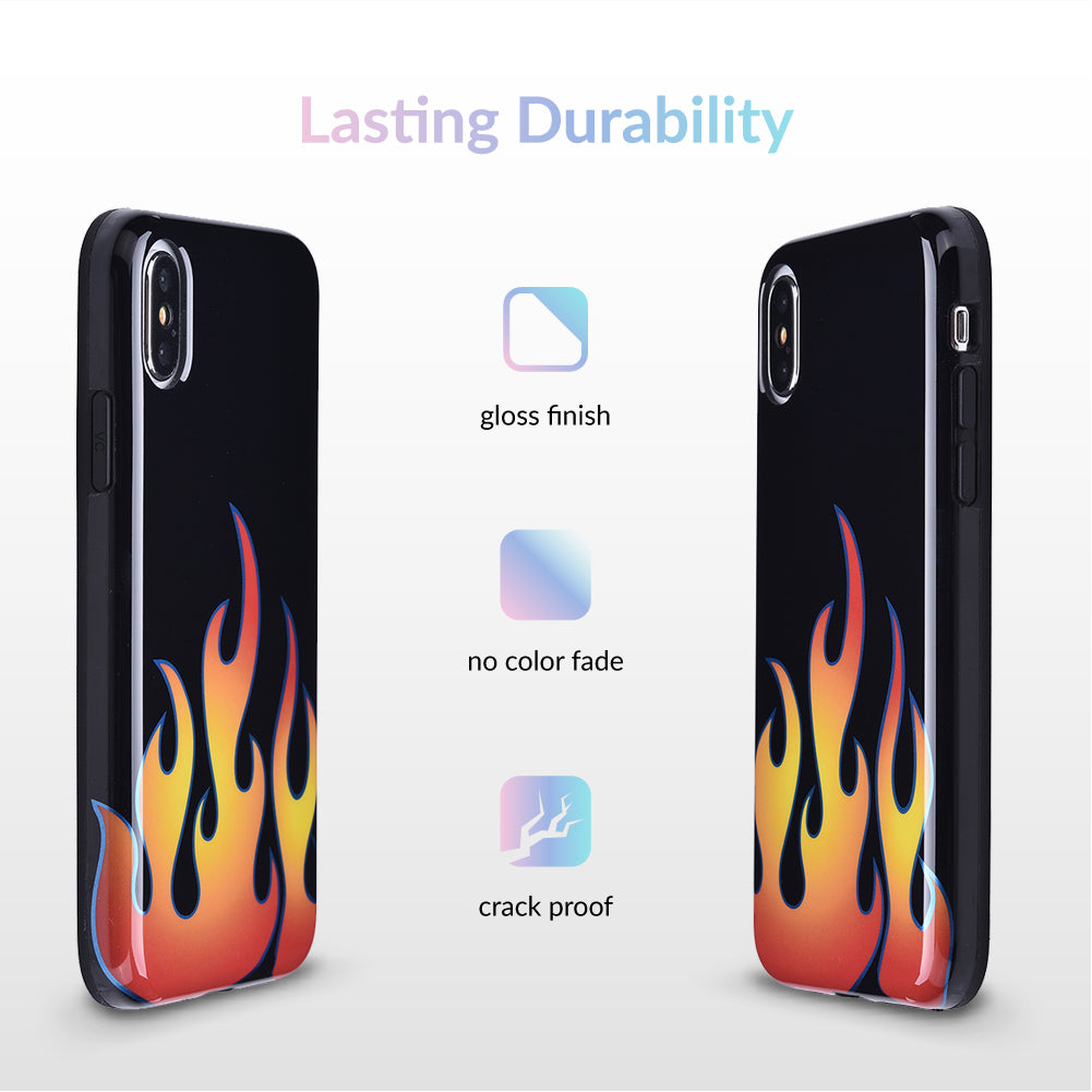 Blue Chrome Flames iPhone Case