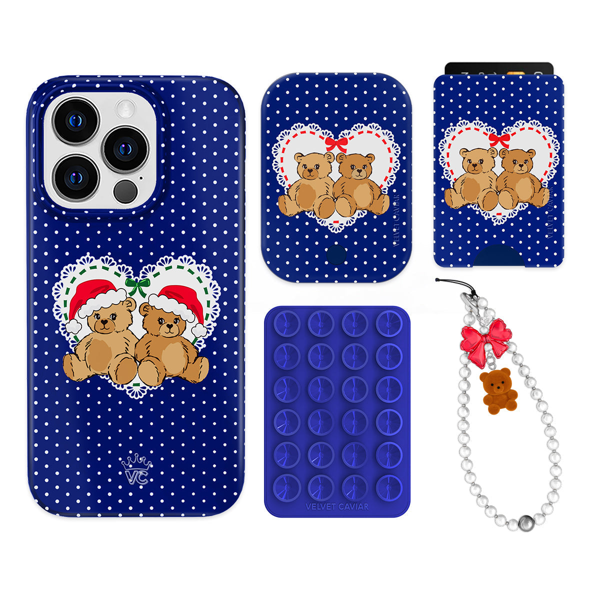 Winter Teddy iPhone Bundle Set - Wallet