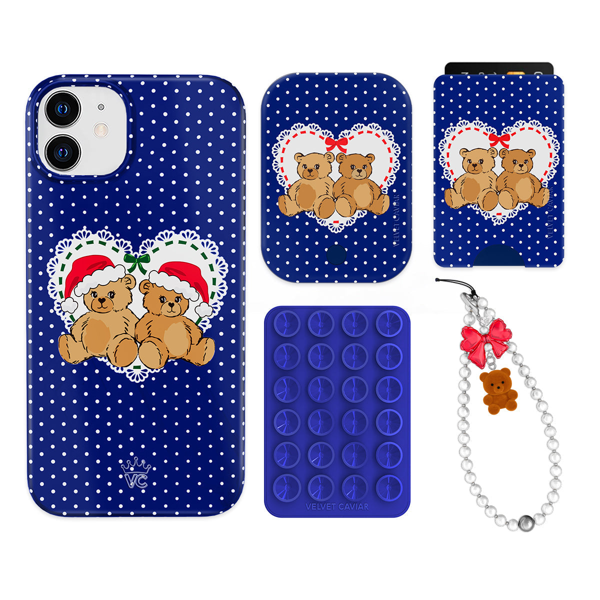 Winter Teddy iPhone Bundle Set - Wallet