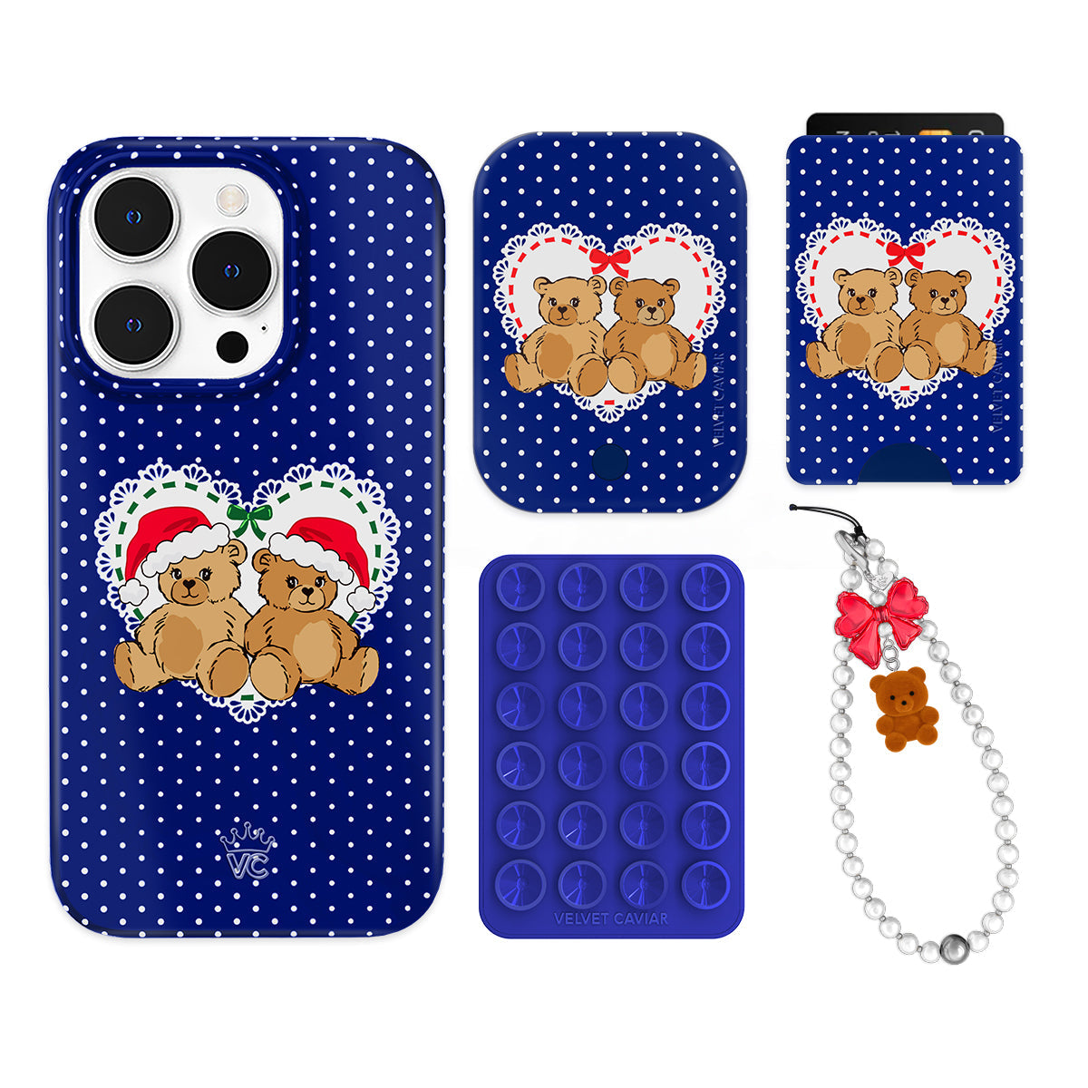 Winter Teddy iPhone Bundle Set - Wallet