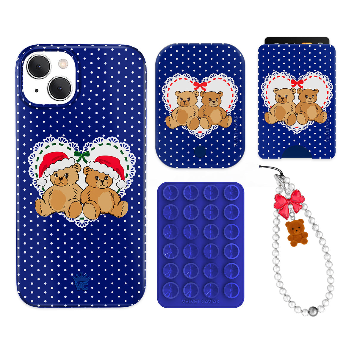 Winter Teddy iPhone Bundle Set - Wallet