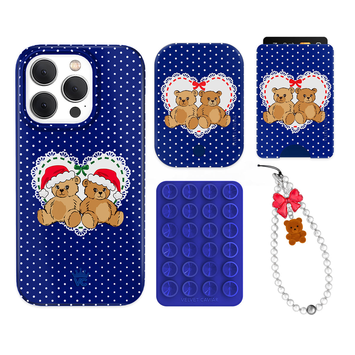 Winter Teddy iPhone Bundle Set - Wallet