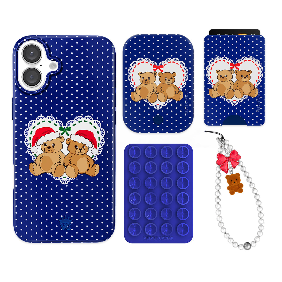 Winter Teddy iPhone Bundle Set - Wallet