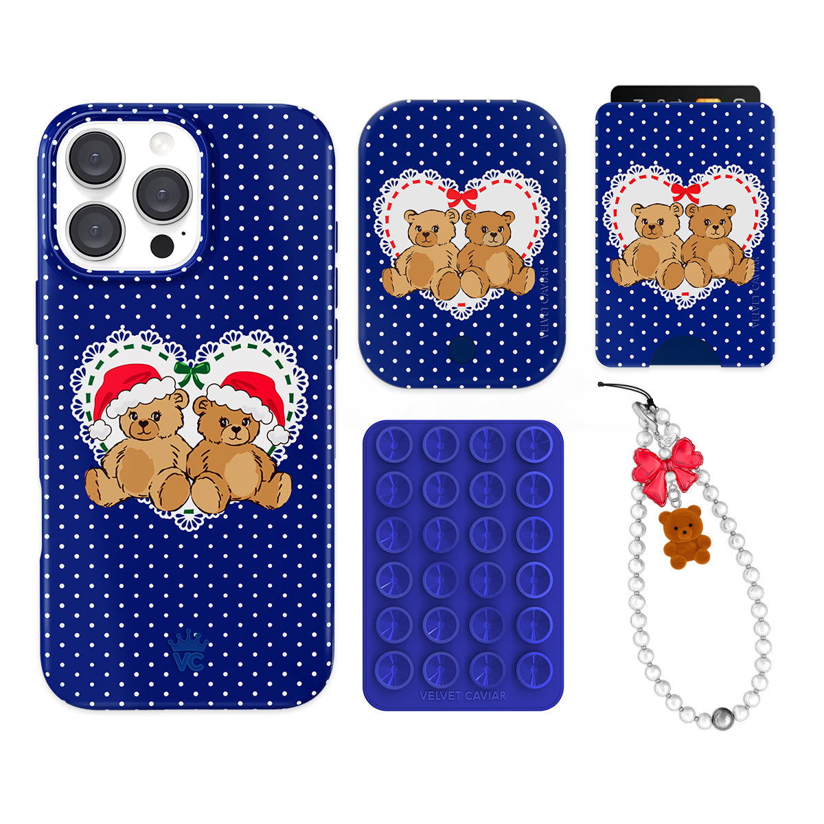 Winter Teddy iPhone Bundle Set - Wallet