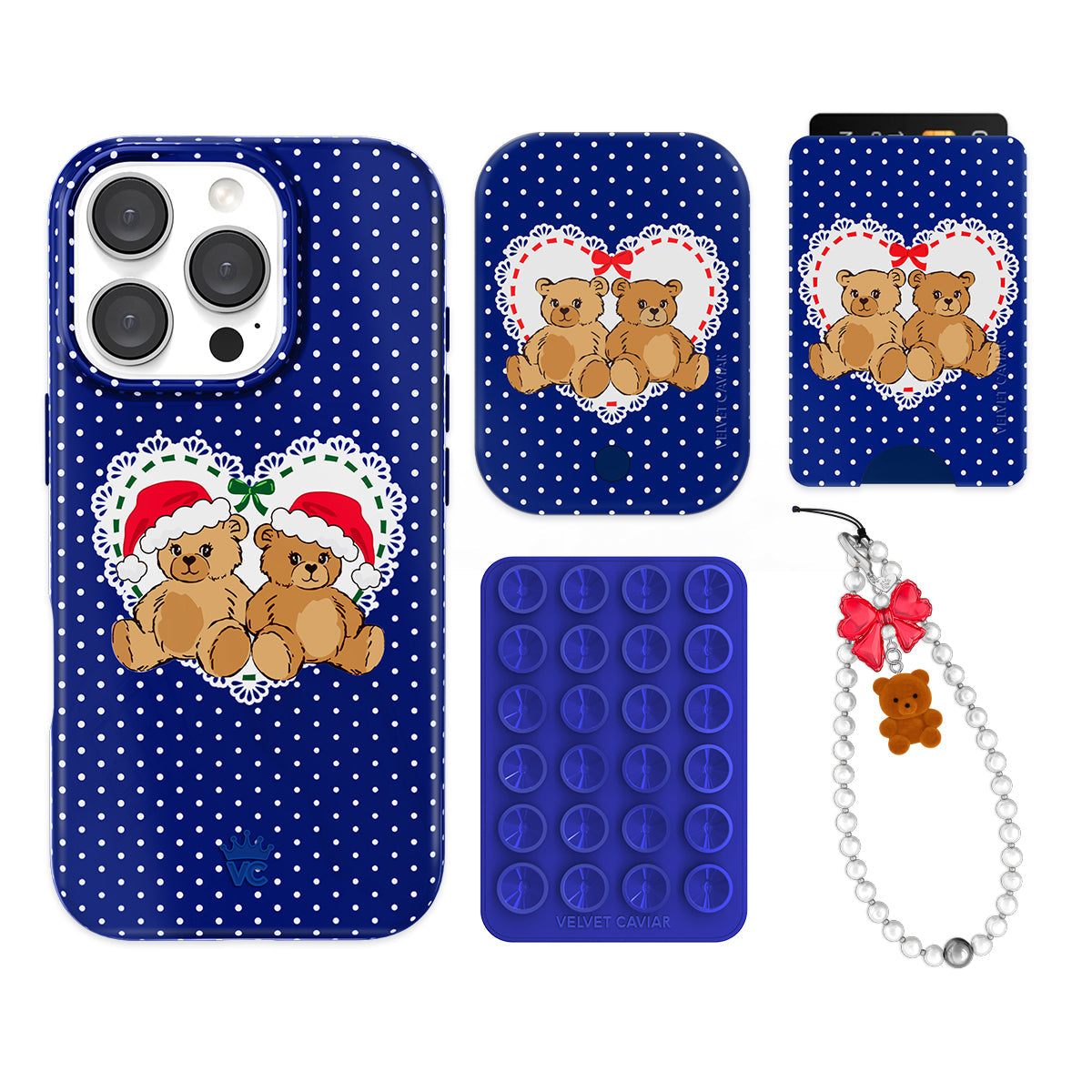 Winter Teddy iPhone Bundle Set - Wallet