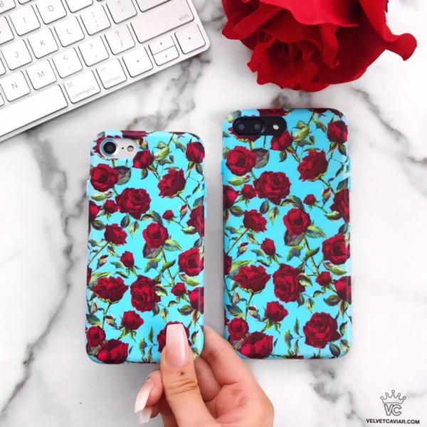 Blue Roses Floral iPhone Case