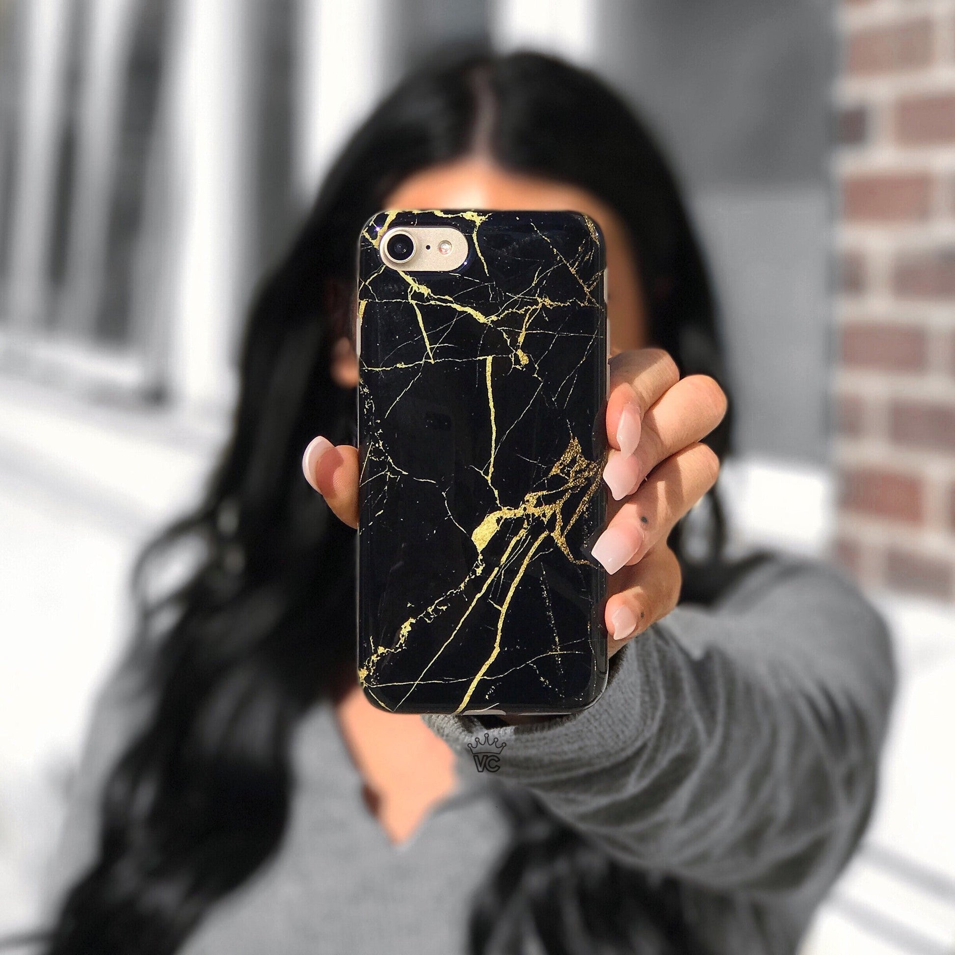 Black & Gold Marble iPhone Case