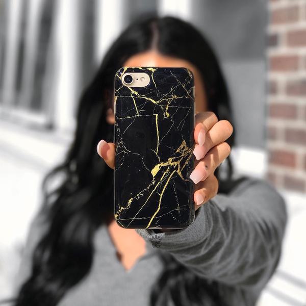 Black & Gold Marble iPhone Case