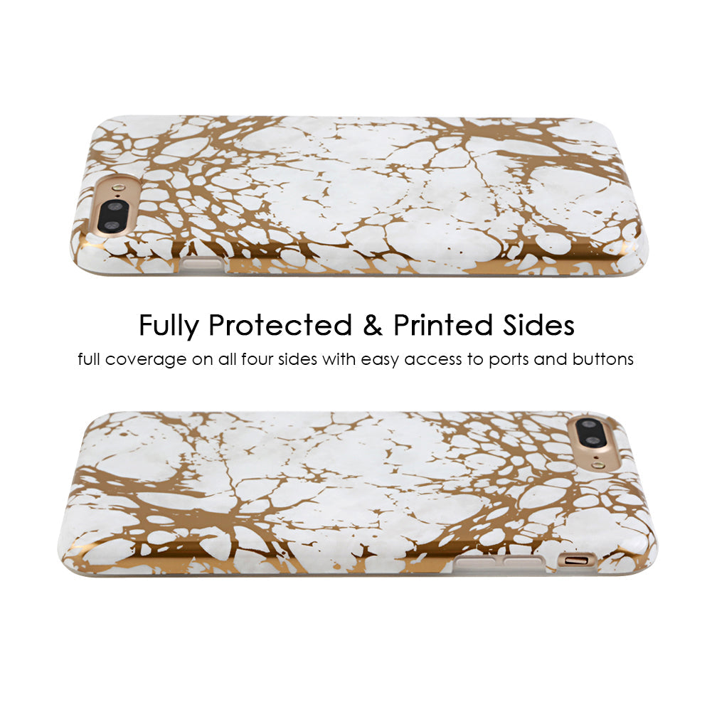 White Marble Gold Chrome iPhone Case