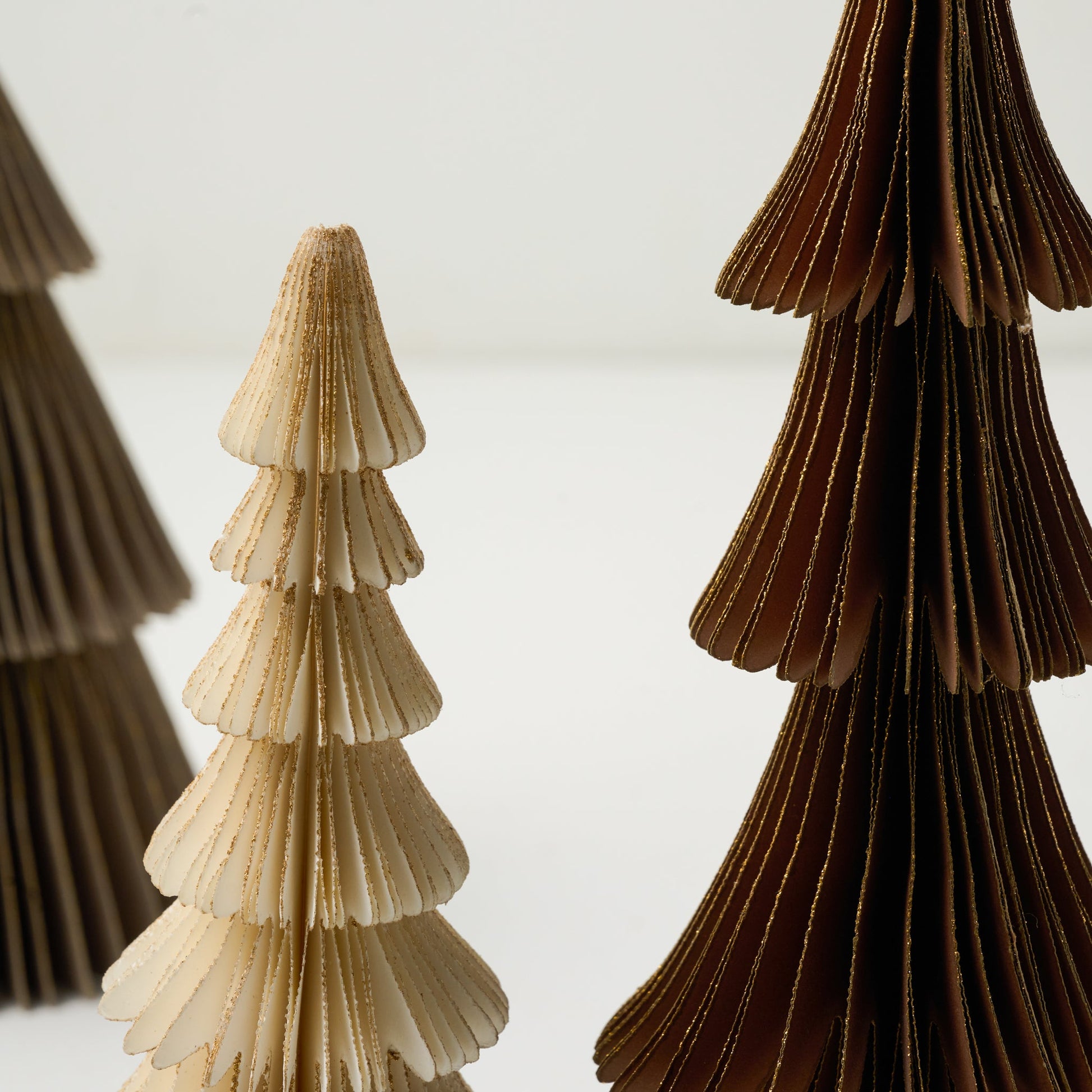 Winter Neutrals Set of 9 Decorative Paper Trees