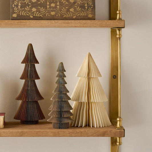 Winter Neutrals Set of 9 Decorative Paper Trees