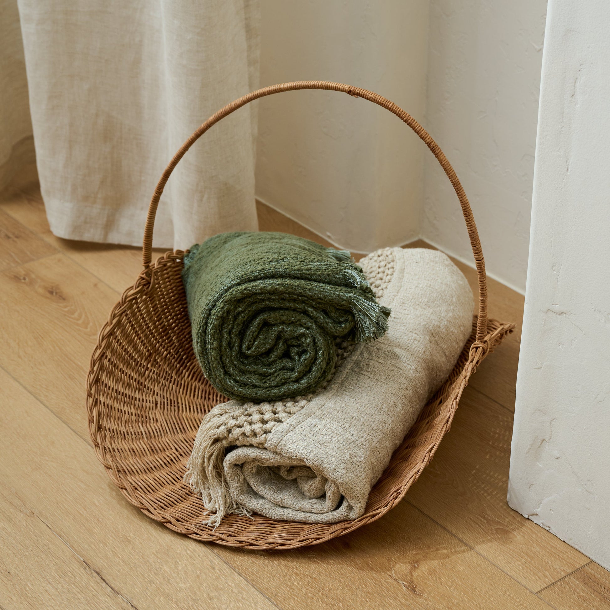 Vintage Inspired Wicker Gathering Basket