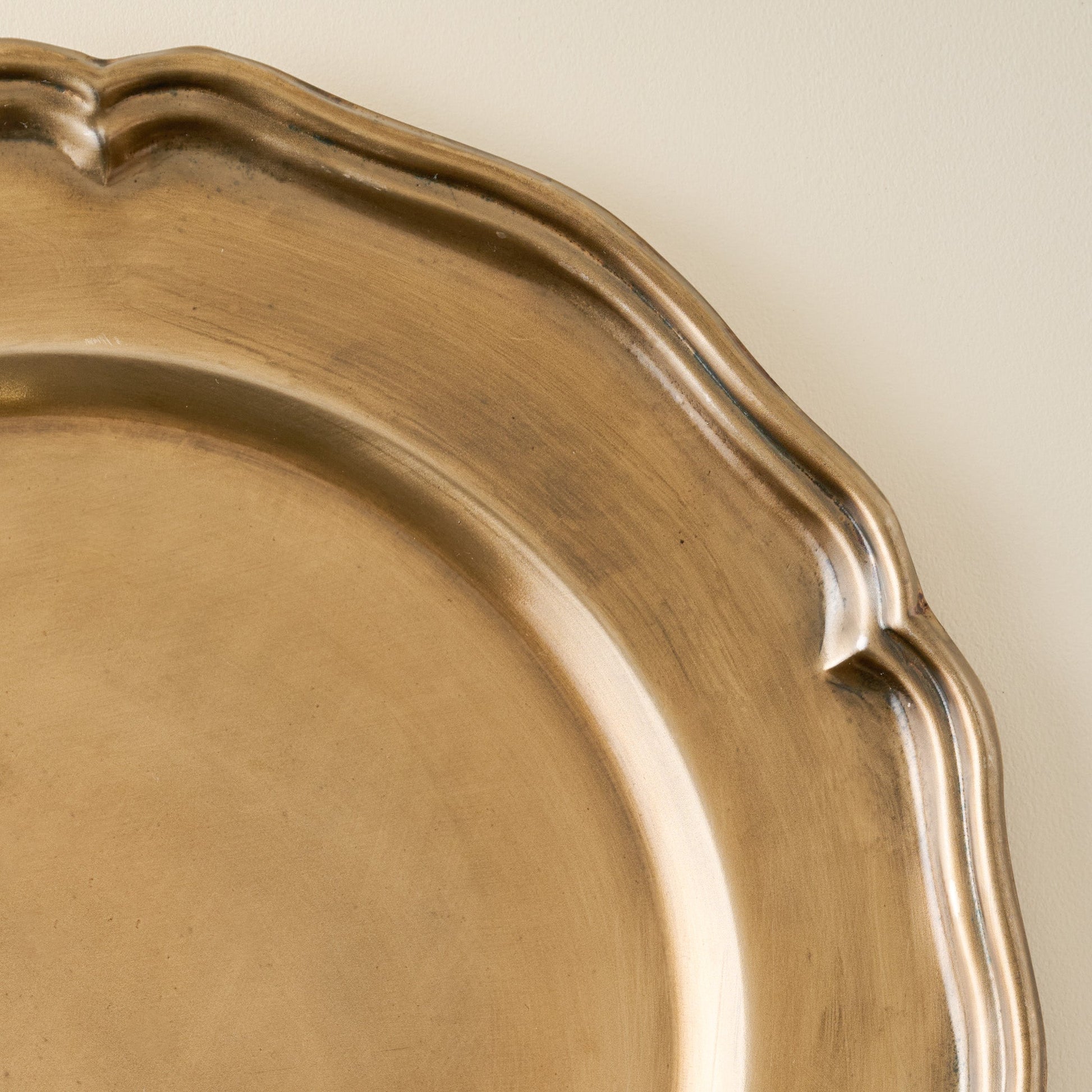 Antique Brass Scalloped Charger - XL