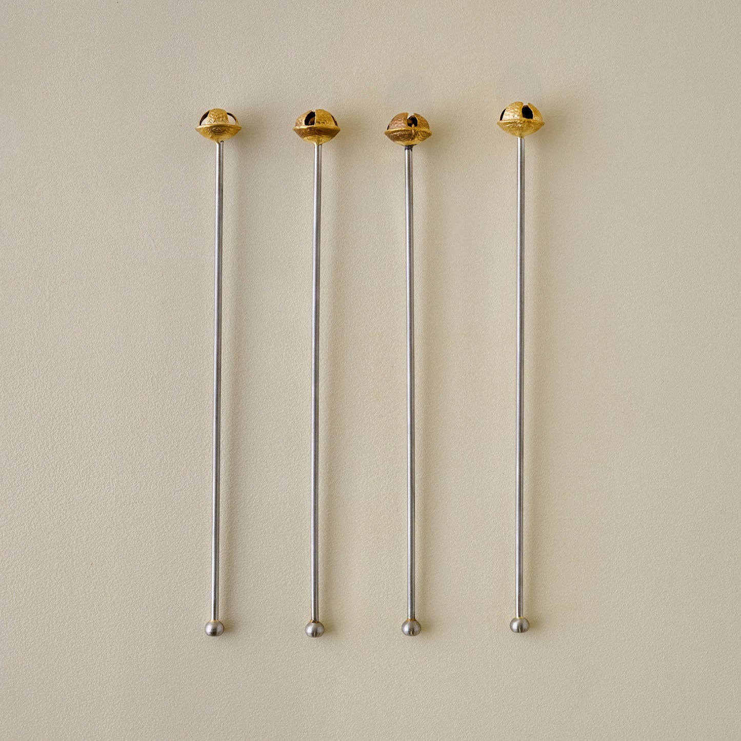 Brass Jingle Bell Cocktail Stirrers