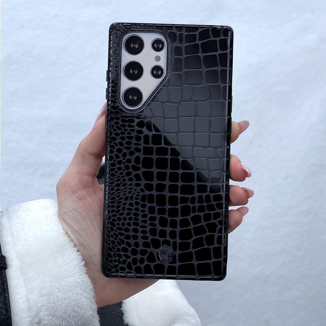 Black Croc Samsung Case