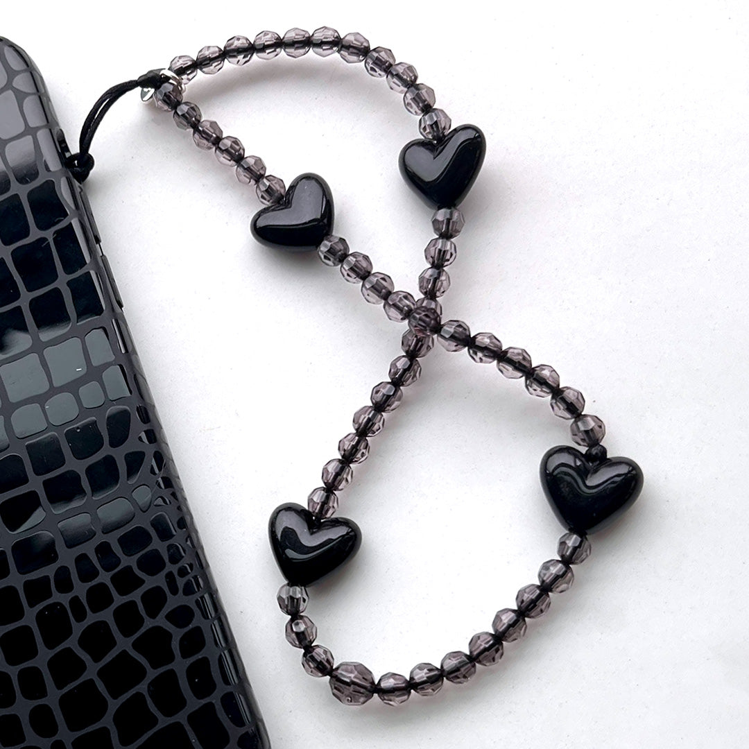 Black Heart Phone Charm