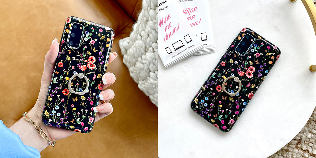 Black Wildflower Samsung Case