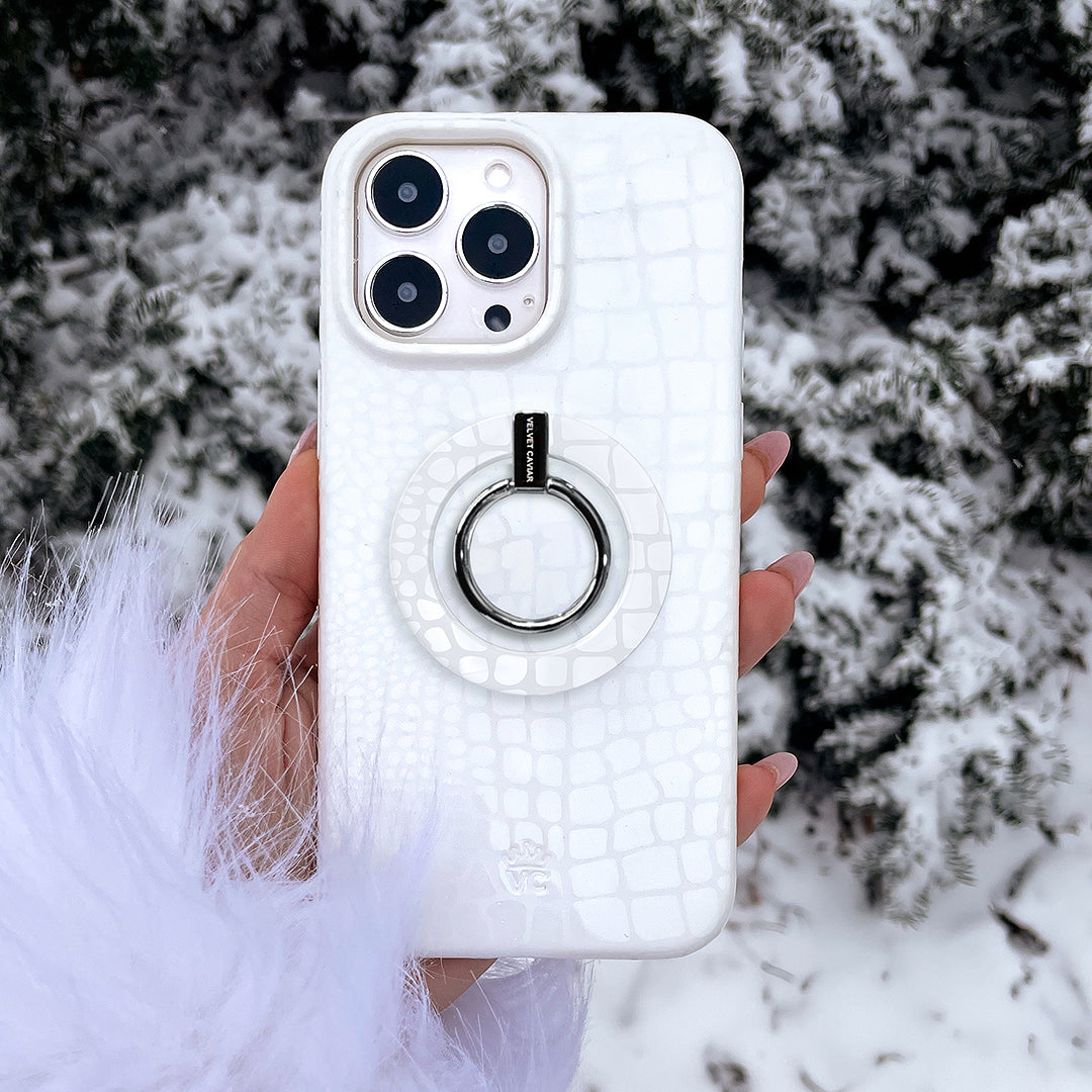 White Croc MagSafe Grip Ring