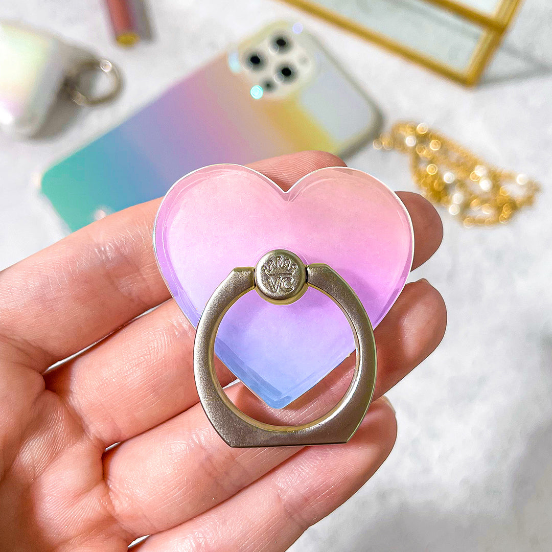 White Opal Heart Phone Ring