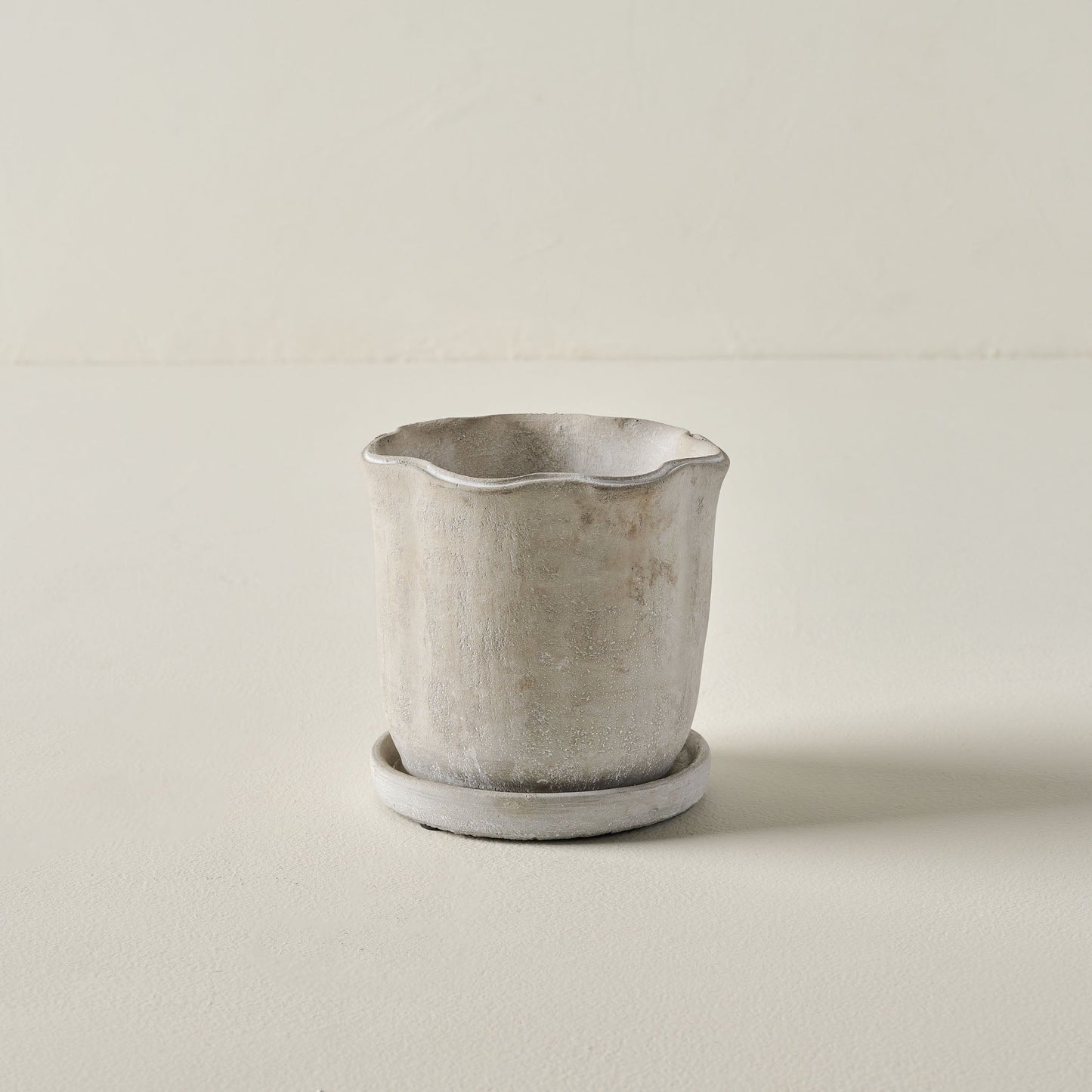 Alice Scalloped Cement Planter