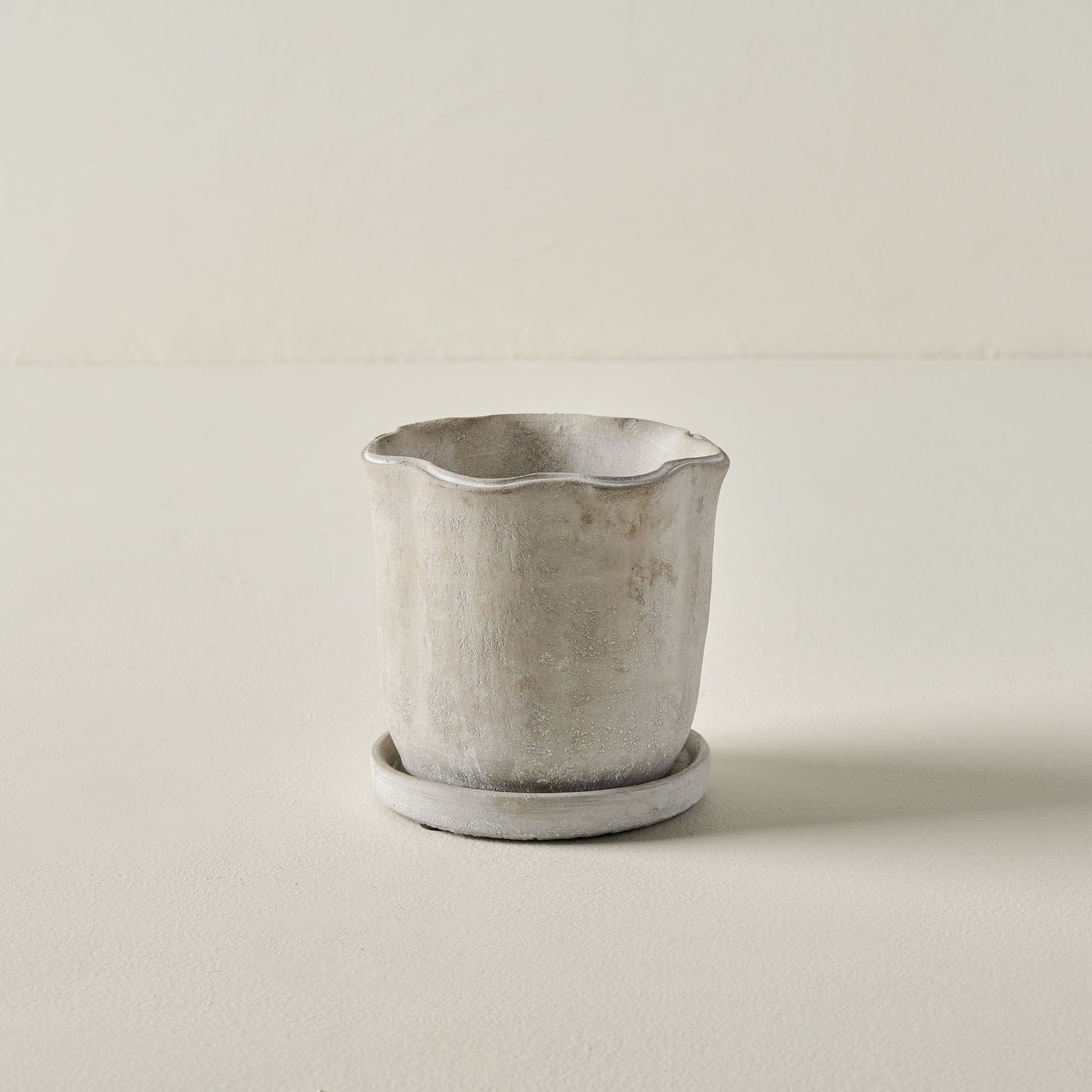 Alice Scalloped Cement Planter