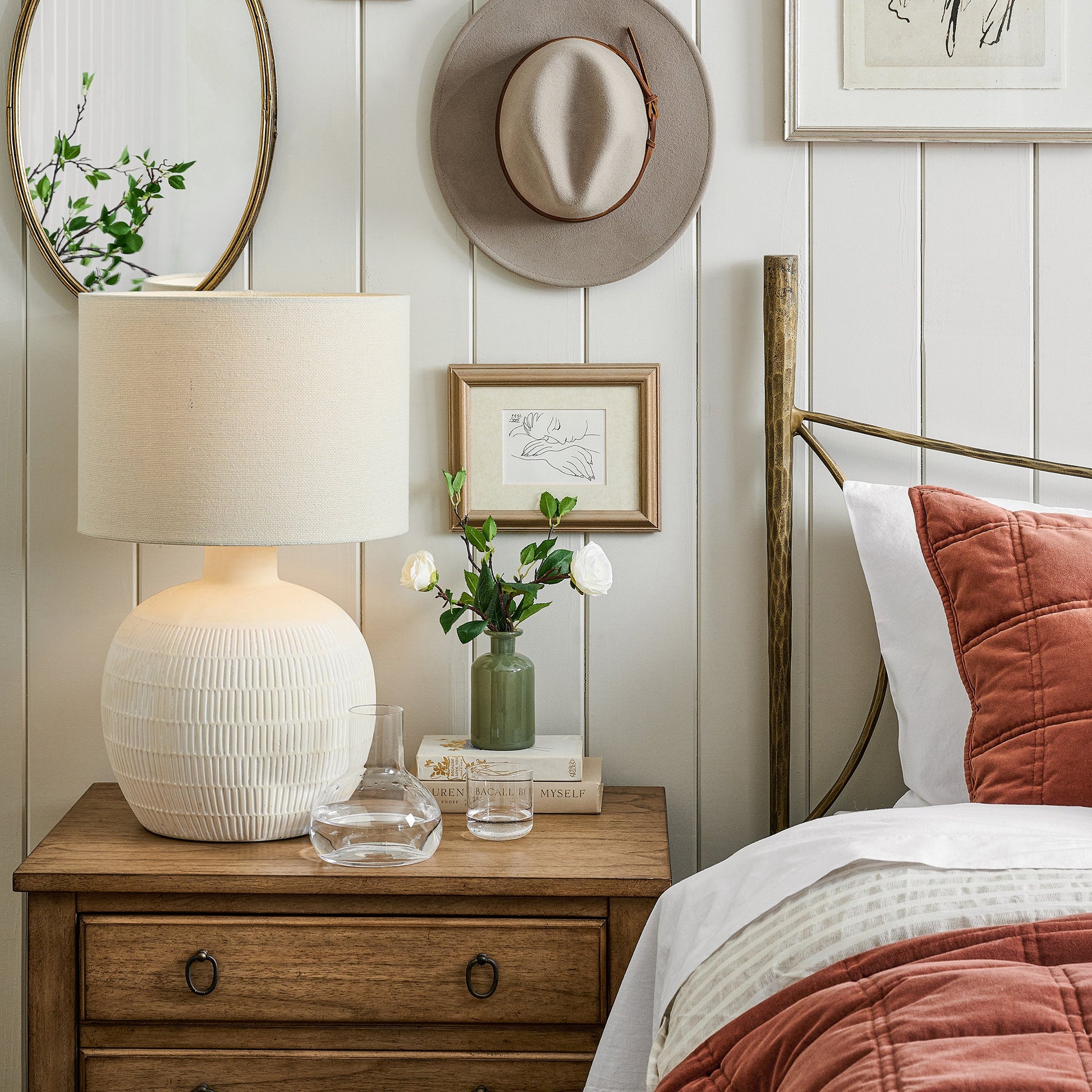 Antique White + Oatmeal Stripe Linen Cotton Duvet Cover