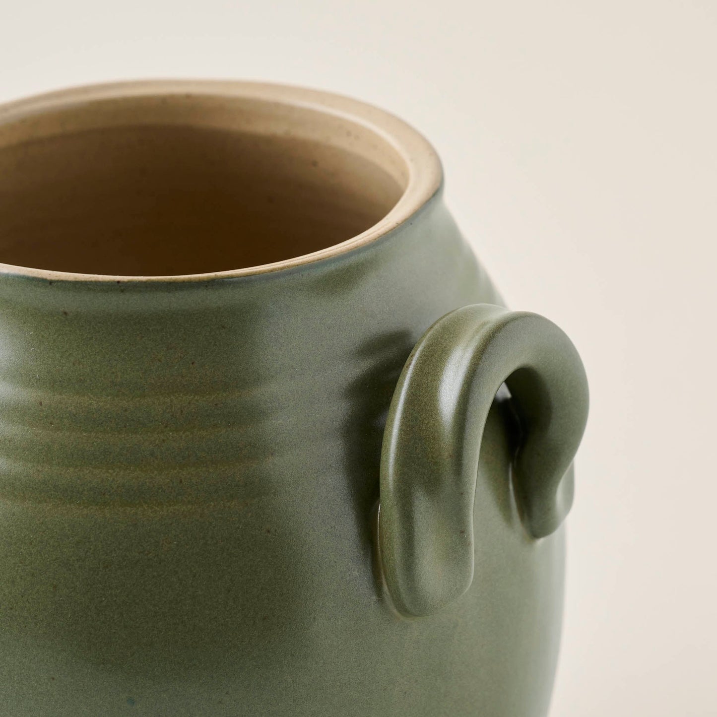Vintage-Inspired Sage Green Utensil Crock