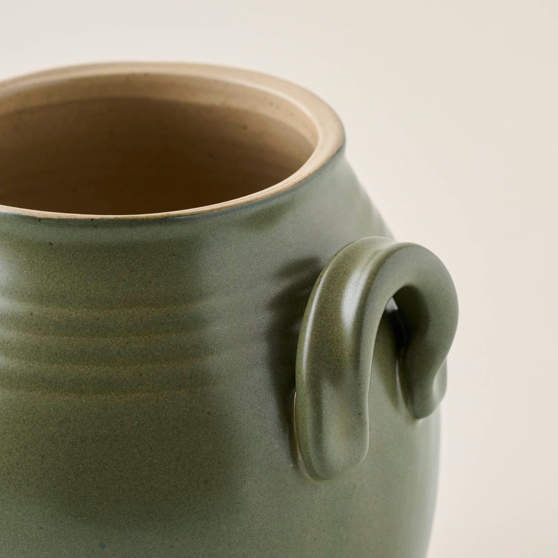 Vintage-Inspired Sage Green Utensil Crock