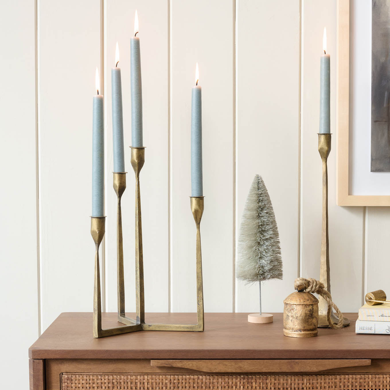 Antique Brass Gatecrest Multi Taper Holder