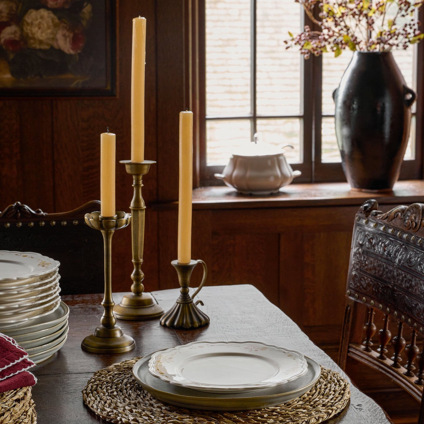 Anna Antique Brass Taper Holder
