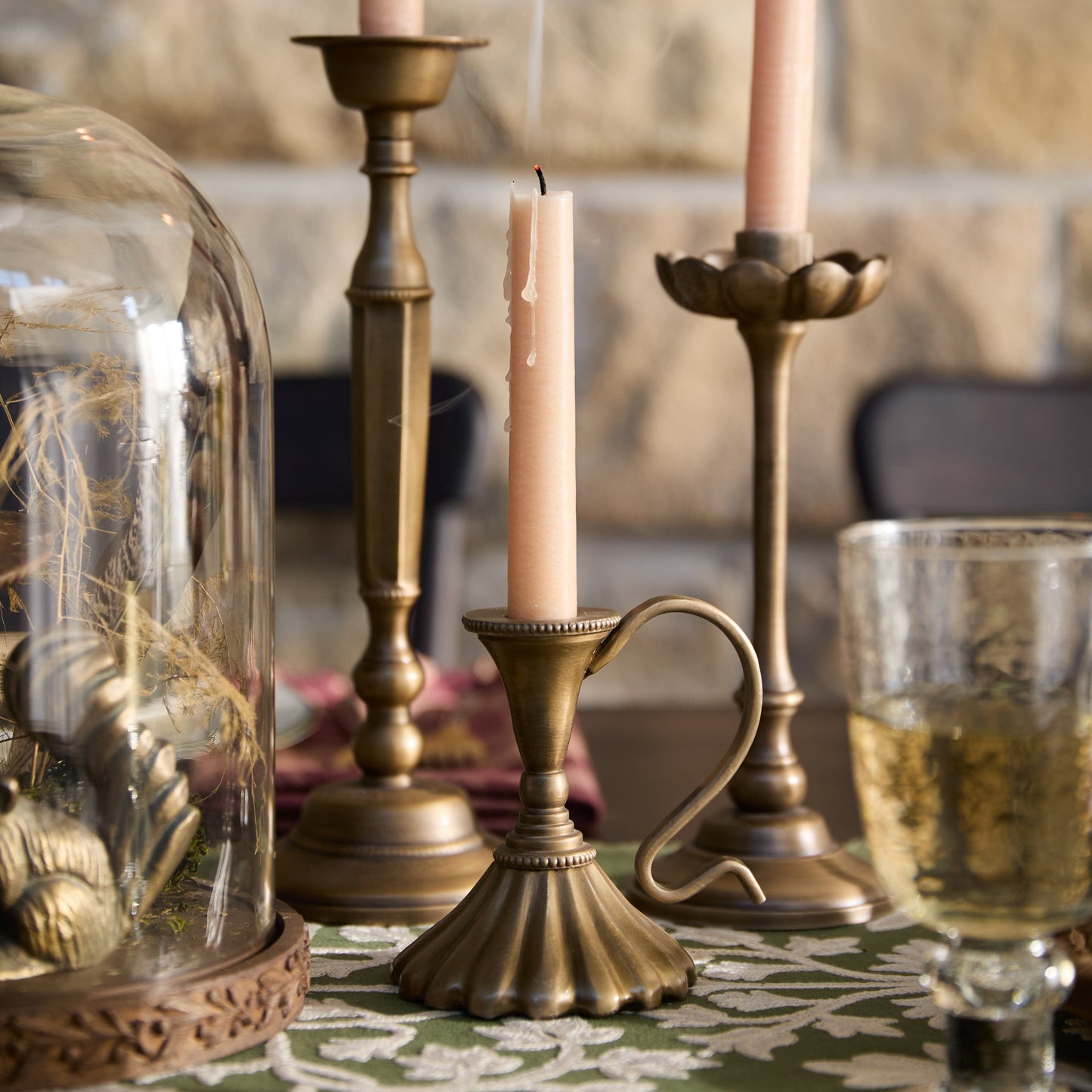 Anna Antique Brass Taper Holder