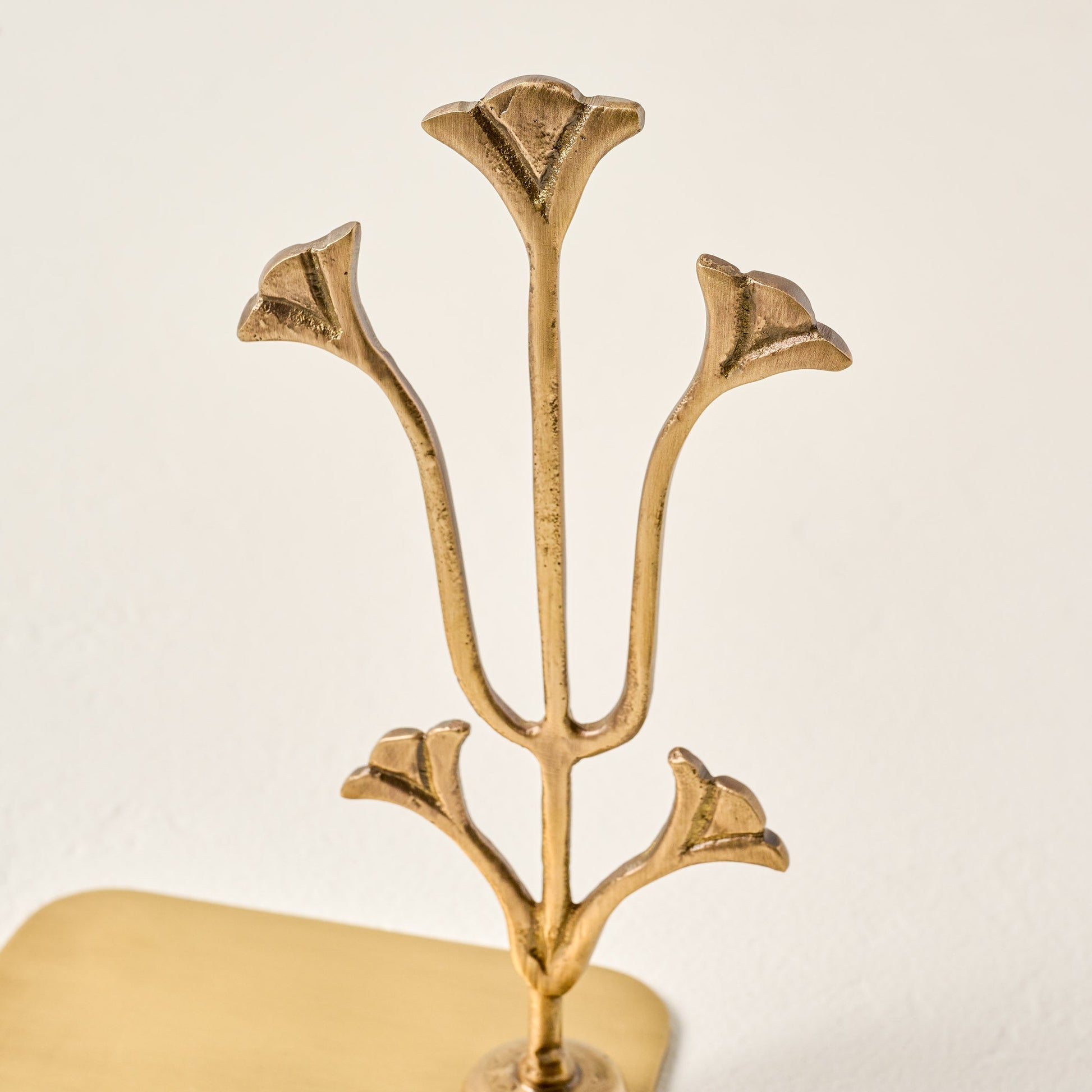 Antique Brass Tulip Bookends