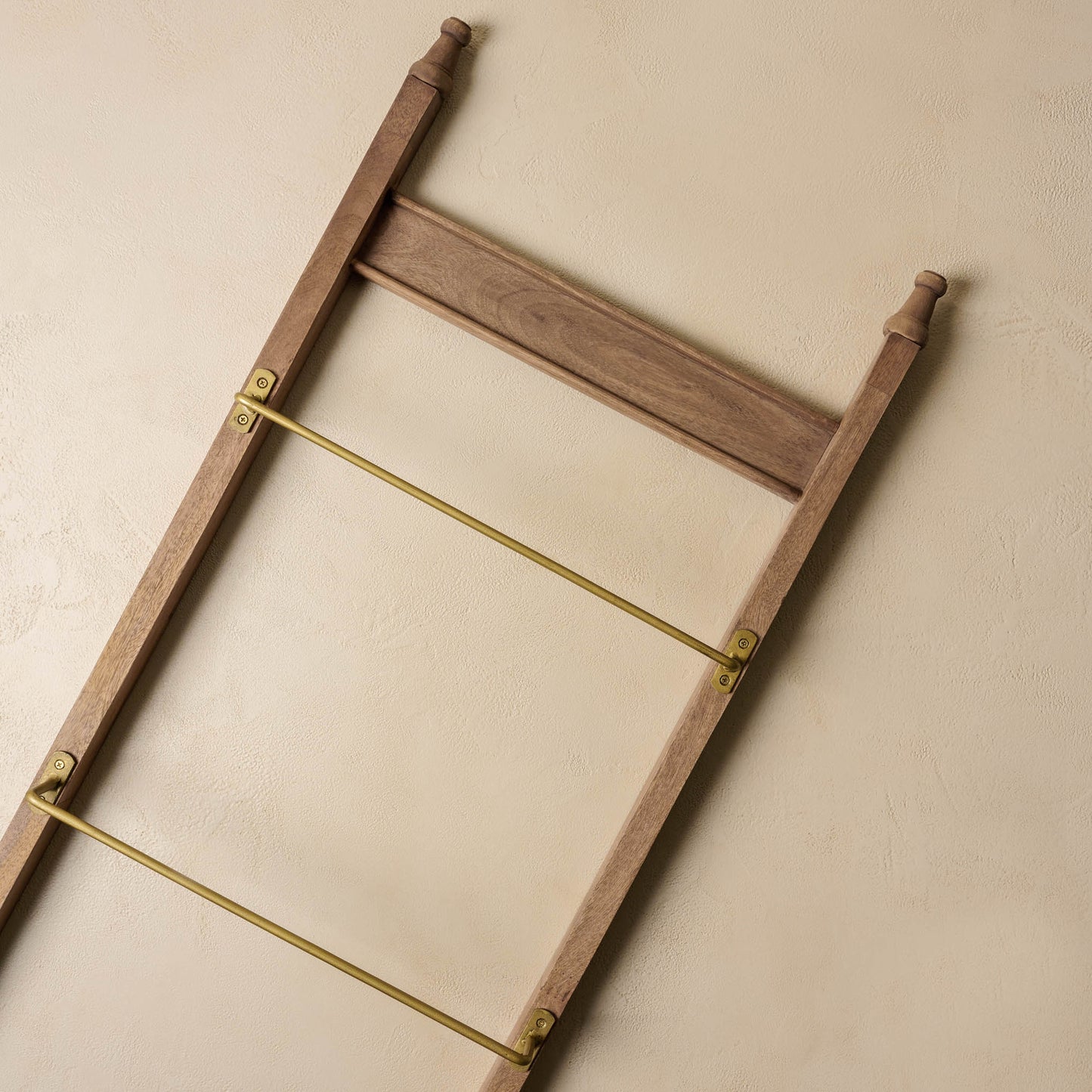 Brass and Wood Library Ladder