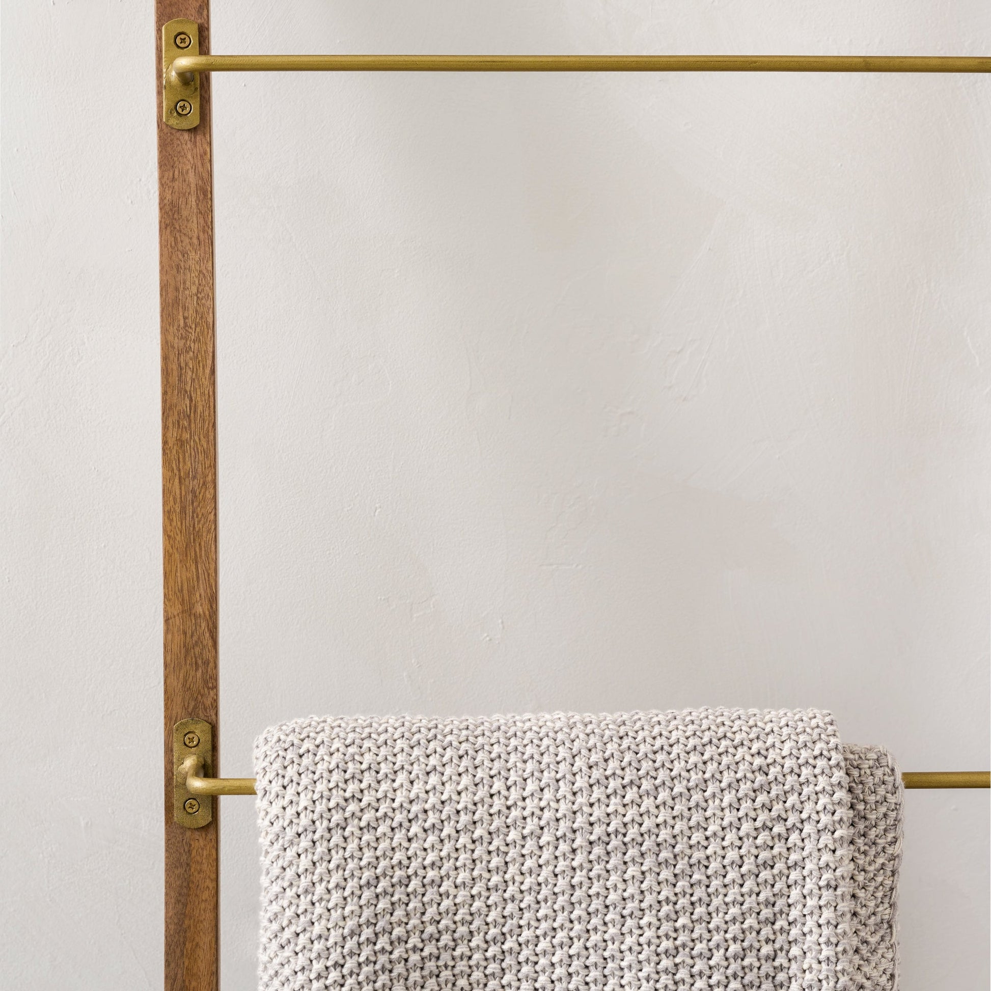Brass and Wood Library Ladder