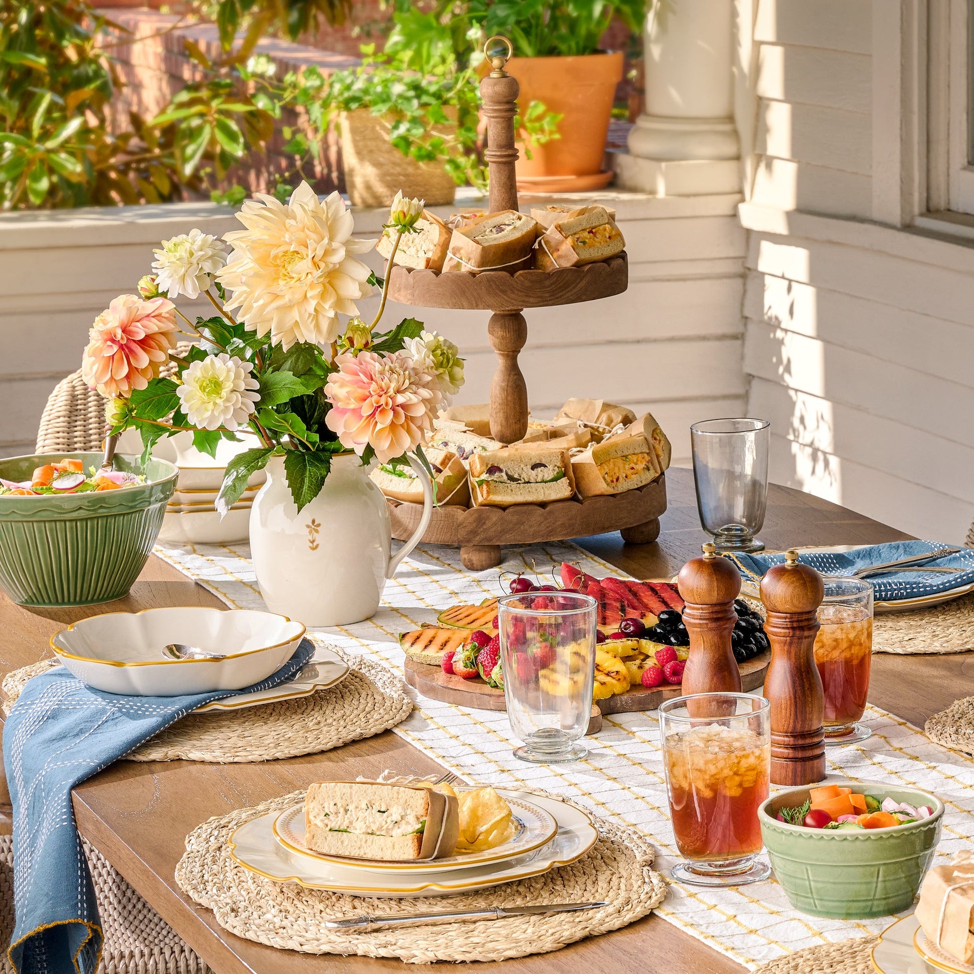 Antiqued Wood Tiered Riser