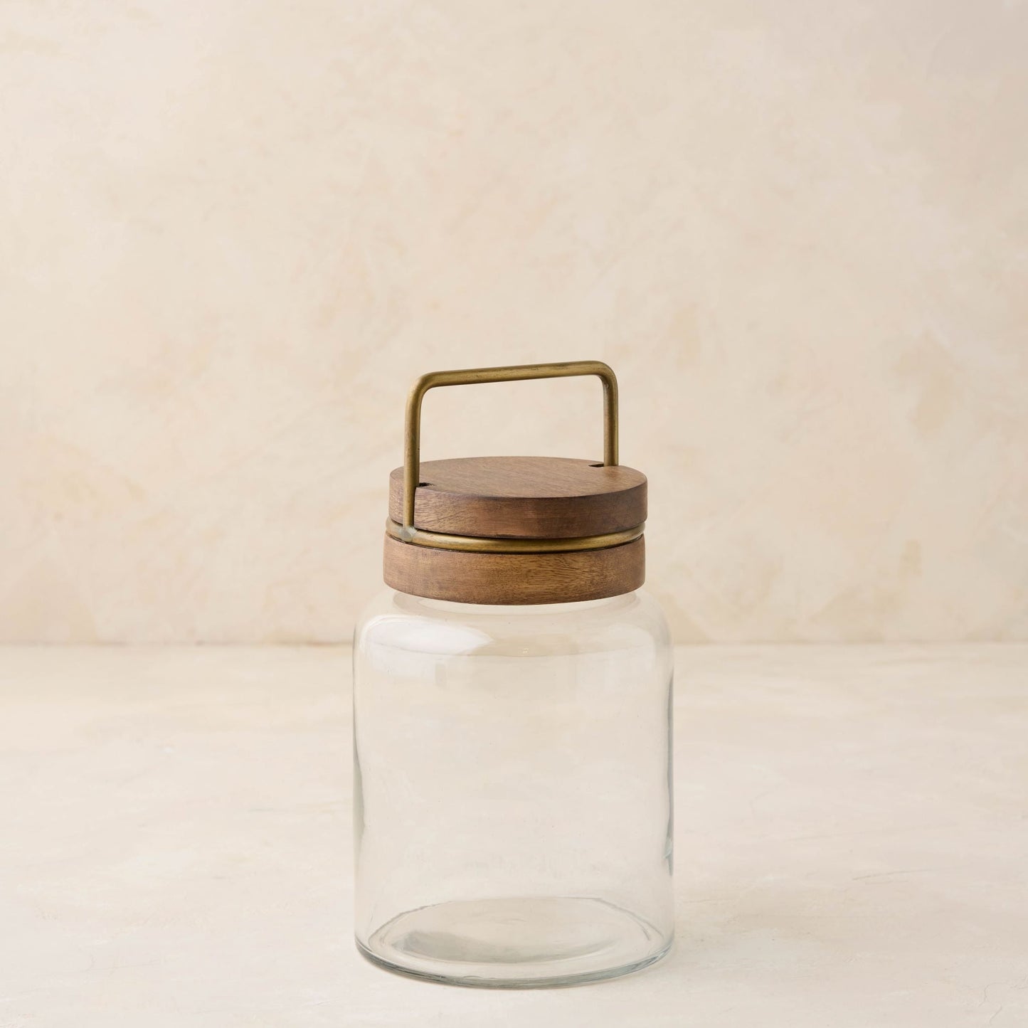 Wood with Antique Brass Canister
