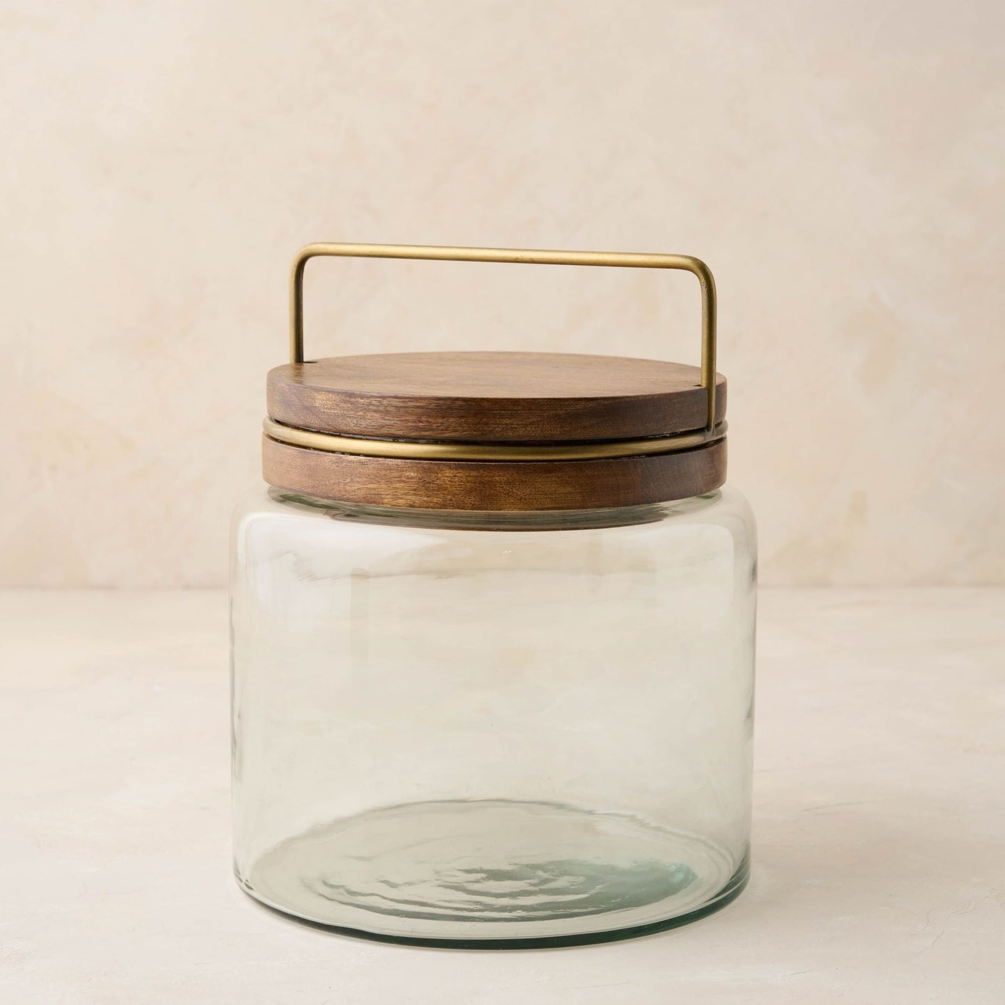 Wood with Antique Brass Canister