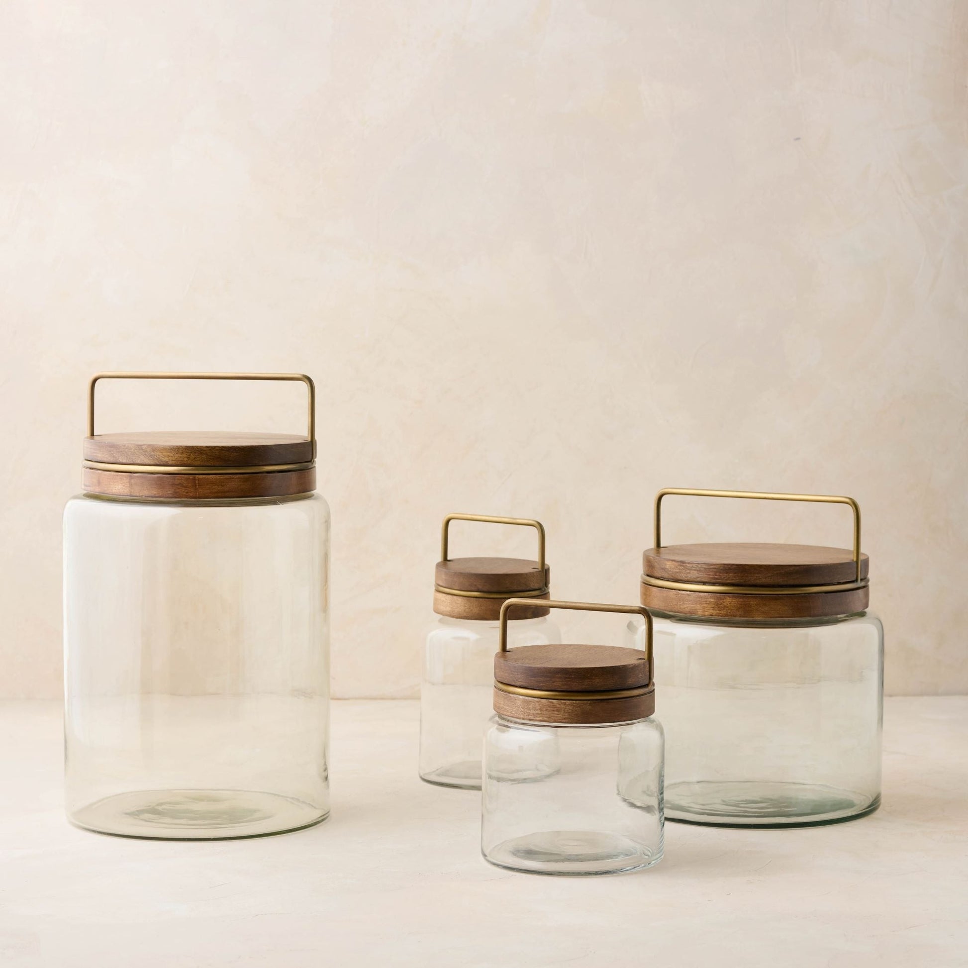 Wood with Antique Brass Canister